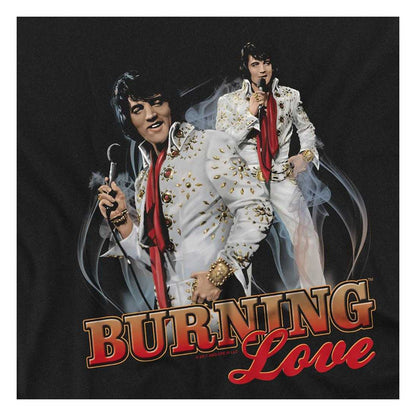 Black - Side - Elvis Presley Childrens-Kids Burning Love T-Shirt