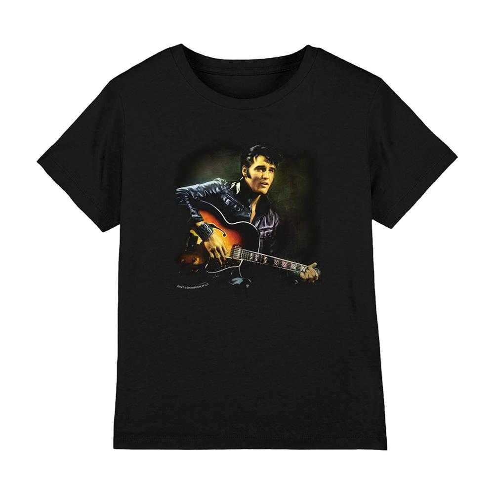Black - Front - Elvis Presley Childrens-Kids 1968 T-Shirt
