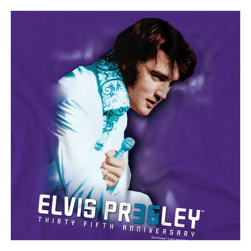 Purple - Side - Elvis Presley Childrens-Kids Photograph 35th Anniversary T-Shirt
