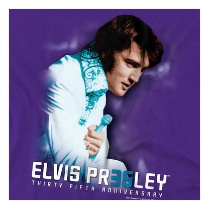Purple - Side - Elvis Presley Childrens-Kids Photograph 35th Anniversary T-Shirt