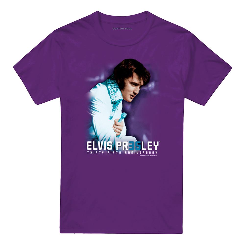 Purple - Front - Elvis Presley Unisex Adult T-Shirt