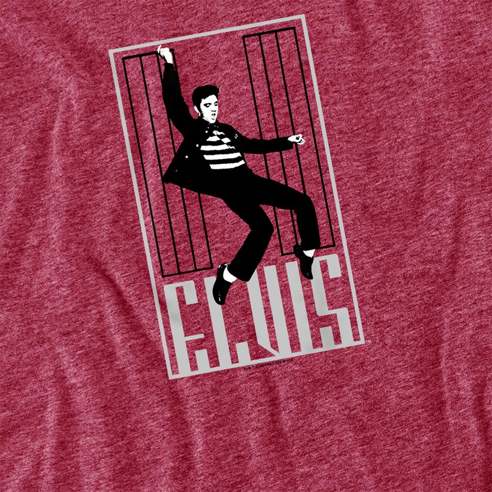 Red - Back - Elvis Presley Unisex Adult One Jailhouse Heather T-Shirt