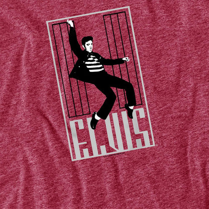 Red - Back - Elvis Presley Unisex Adult One Jailhouse Heather T-Shirt