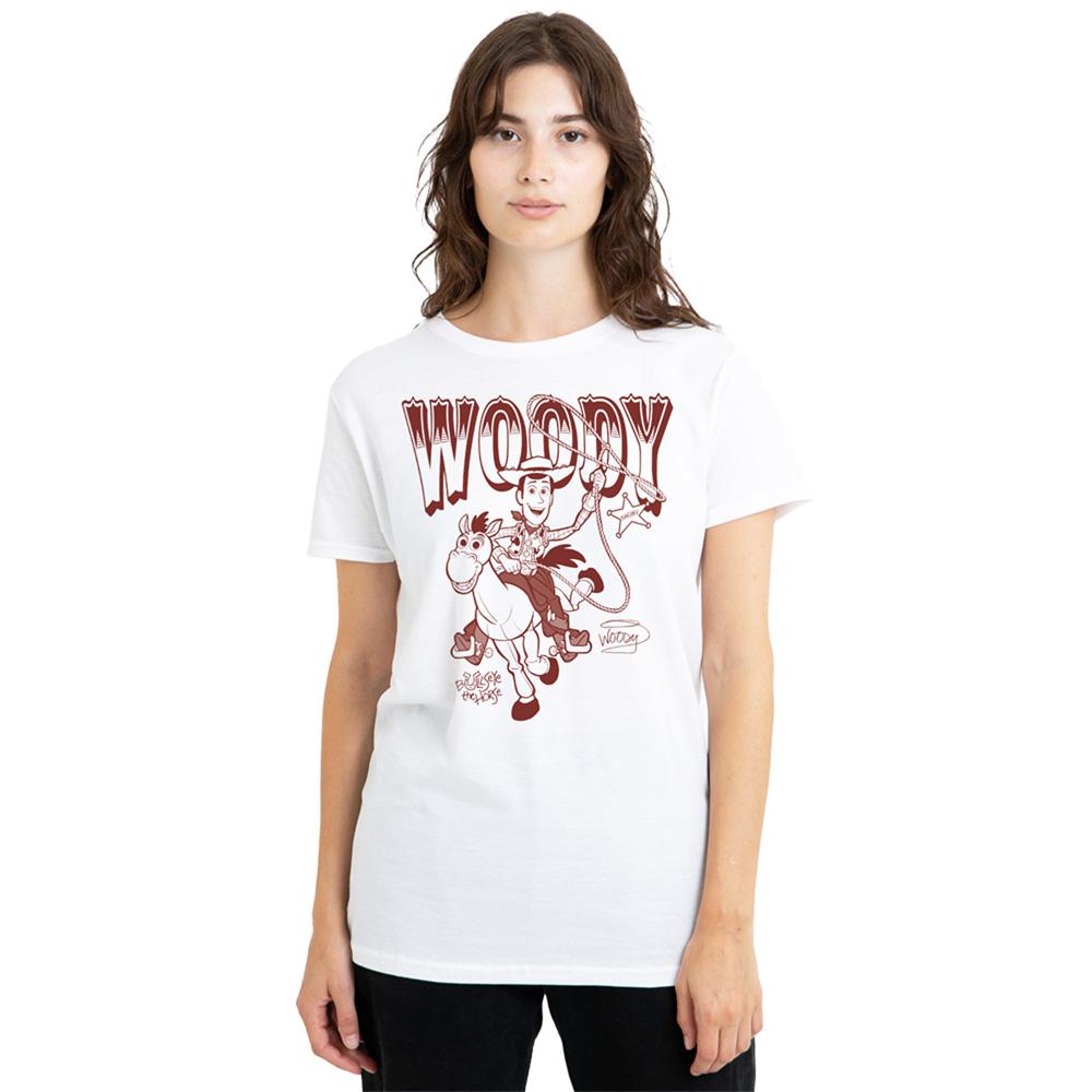 White - Back - Toy Story Womens-Ladies Ride Woody and Bullseye T-Shirt