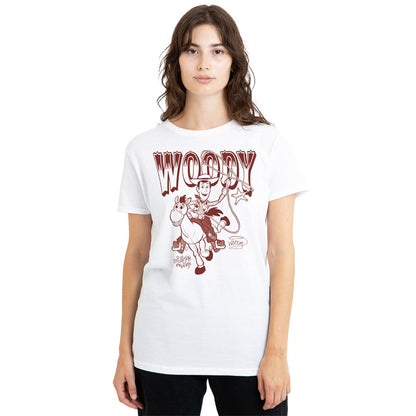 White - Back - Toy Story Womens-Ladies Ride Woody and Bullseye T-Shirt