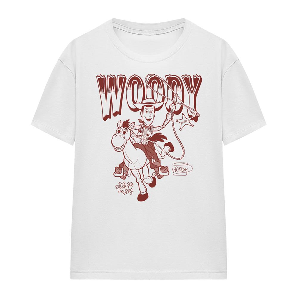 White - Front - Toy Story Womens-Ladies Ride Woody and Bullseye T-Shirt