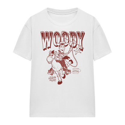 White - Front - Toy Story Womens-Ladies Ride Woody and Bullseye T-Shirt