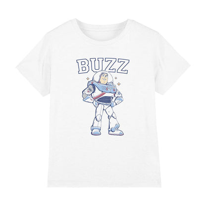 White - Front - Toy Story Childrens-Kids Buzz Lightyear Collegiate T-Shirt