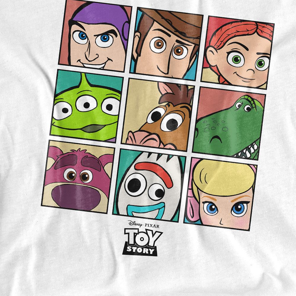 White - Back - Toy Story Childrens-Kids Character Grid T-Shirt