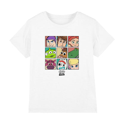 White - Front - Toy Story Childrens-Kids Character Grid T-Shirt