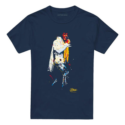 Navy - Front - Elvis Presley Unisex Adult Yellow Scarf T-Shirt