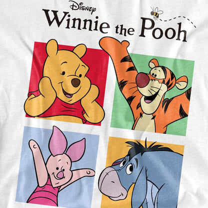 White - Back - Winnie the Pooh Childrens-Kids Friends T-Shirt
