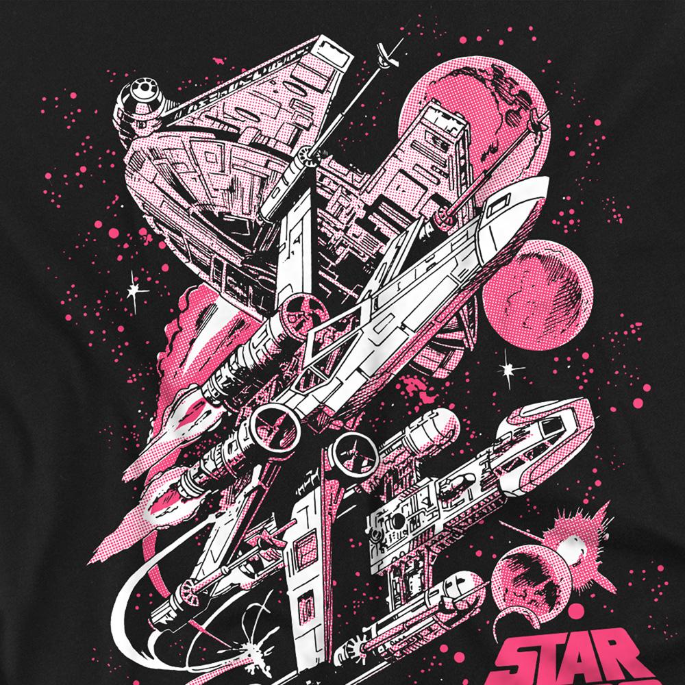 Black - Back - Star Wars Unisex Adult Retro Comic Long-Sleeved T-Shirt