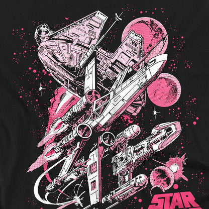 Black - Side - Star Wars Unisex Adult Retro Comic T-Shirt