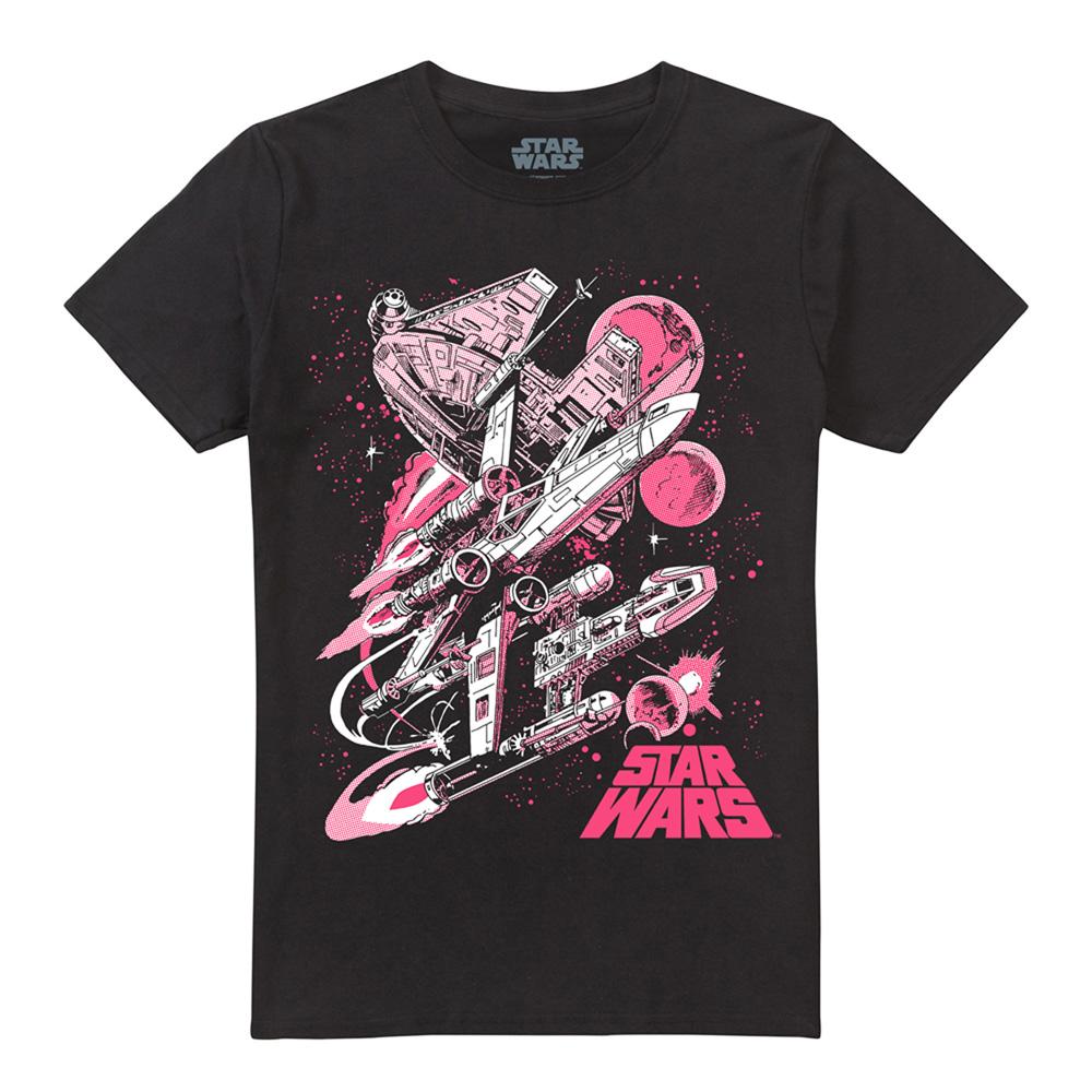 Black - Front - Star Wars Unisex Adult Retro Comic T-Shirt