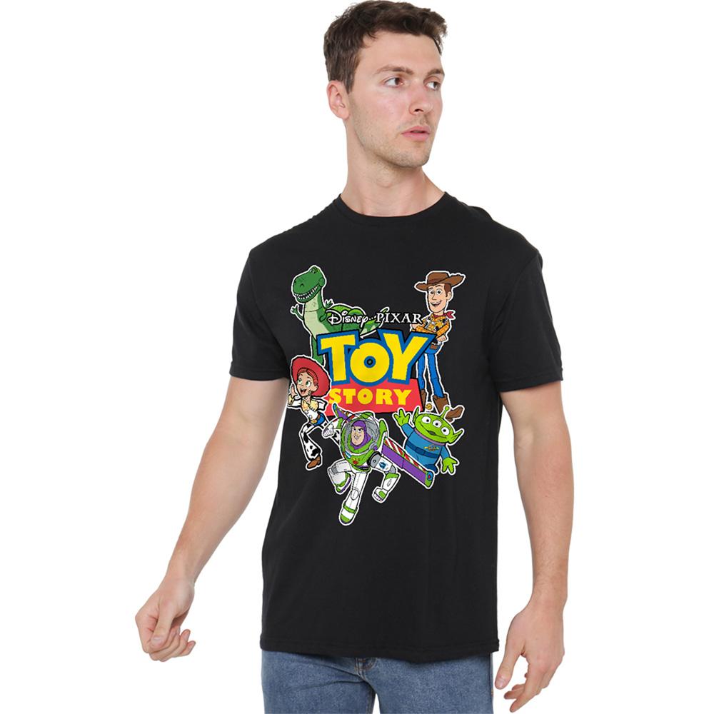 Black - Side - Toy Story Unisex Adult Characters Cut Out T-Shirt