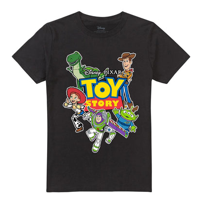Black - Front - Toy Story Unisex Adult Characters Cut Out T-Shirt