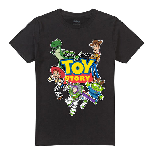 Black - Front - Toy Story Unisex Adult Characters Cut Out T-Shirt