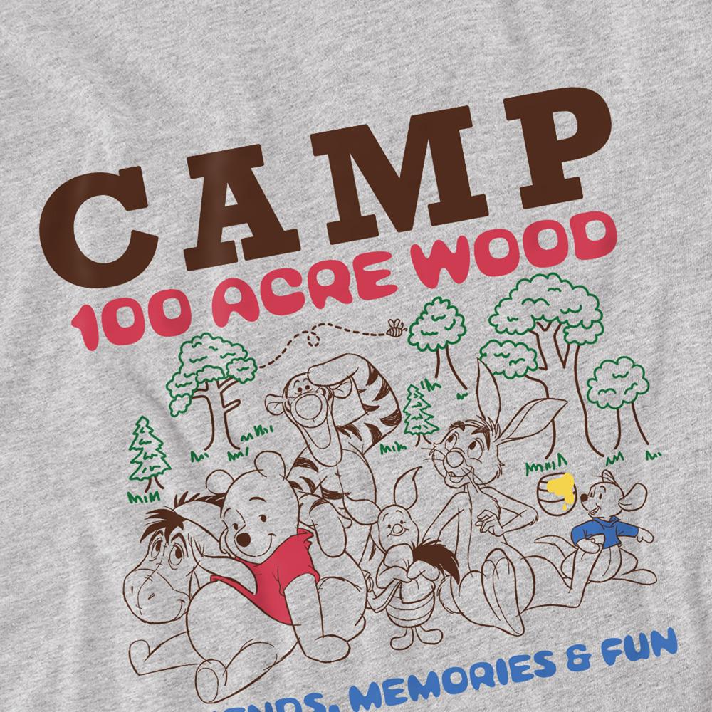 Athletic Heather - Back - Winnie the Pooh Childrens-Kids Camp 100 Acre Woods Heather T-Shirt
