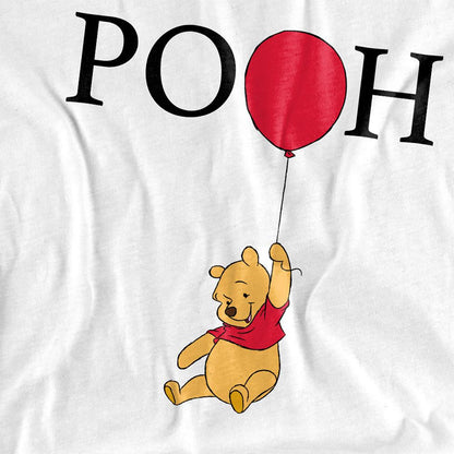 White - Side - Winnie the Pooh Childrens-Kids Flying Balloon T-Shirt
