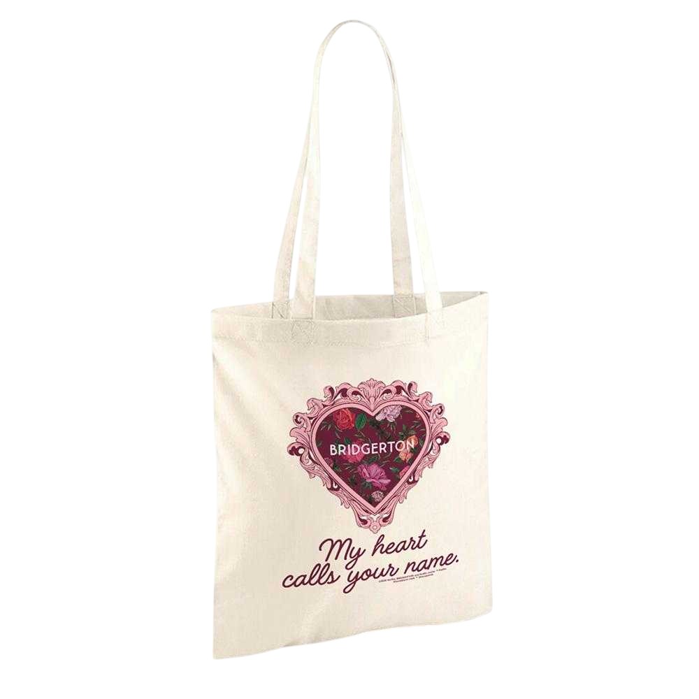 Natural - Back - Bridgerton My Heart Calls Your Name Reusable Tote Bag