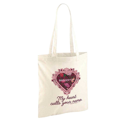Natural - Back - Bridgerton My Heart Calls Your Name Reusable Tote Bag