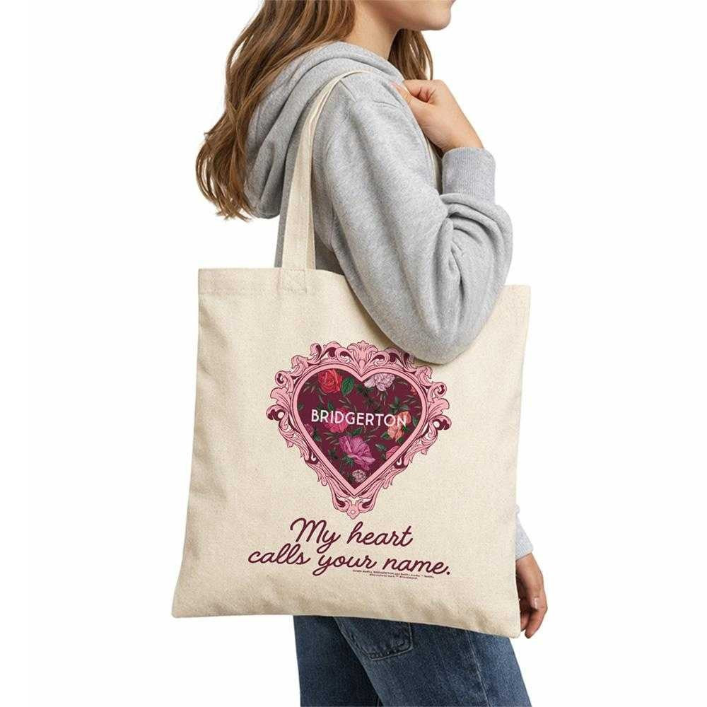 Natural - Lifestyle - Bridgerton My Heart Calls Your Name Reusable Tote Bag