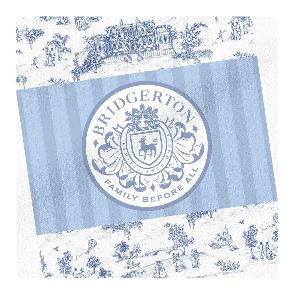 White - Side - Bridgerton Around The Ton Toile Reusable Tote Bag