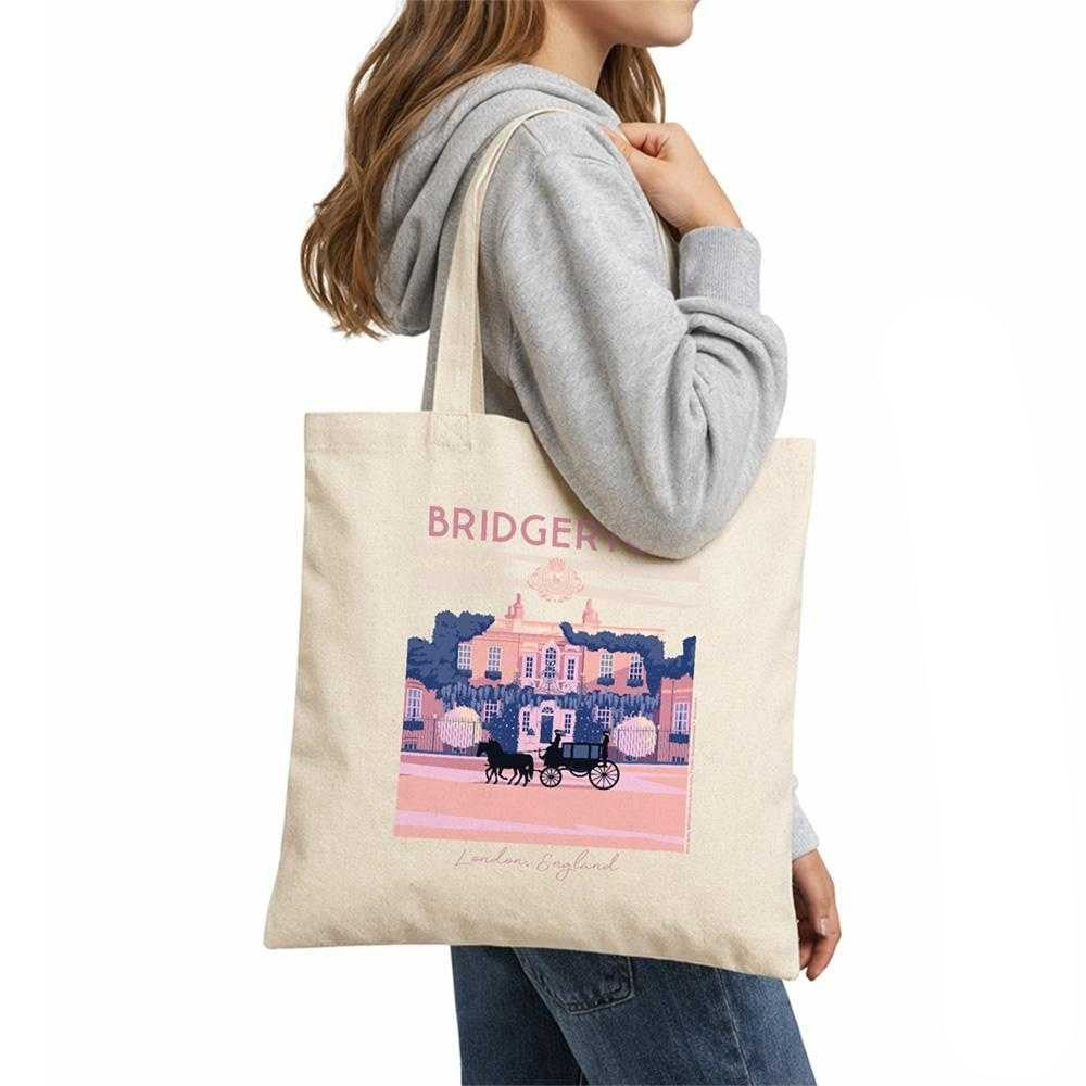 Natural - Lifestyle - Bridgerton Modern Minimal House Reusable Tote Bag
