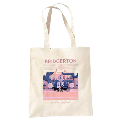 Natural - Front - Bridgerton Modern Minimal House Reusable Tote Bag