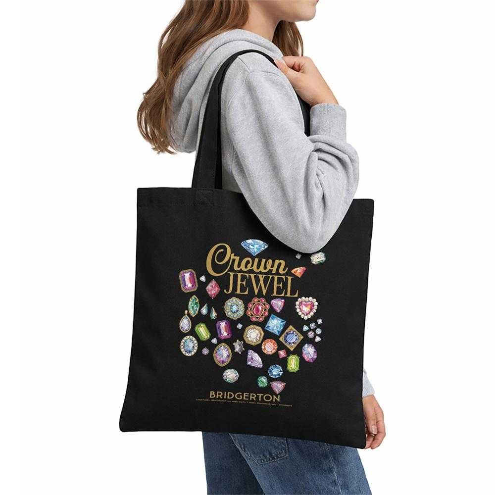 Black - Lifestyle - Bridgerton Crown Jewel Reusable Tote Bag