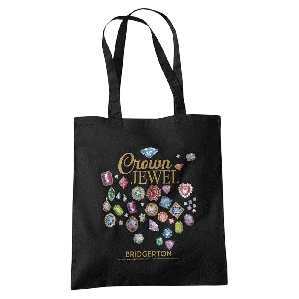 Black - Front - Bridgerton Crown Jewel Reusable Tote Bag