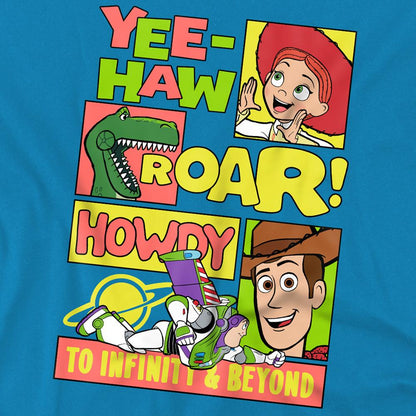 Turquoise - Back - Toy Story Childrens-Kids Comic Collage T-Shirt