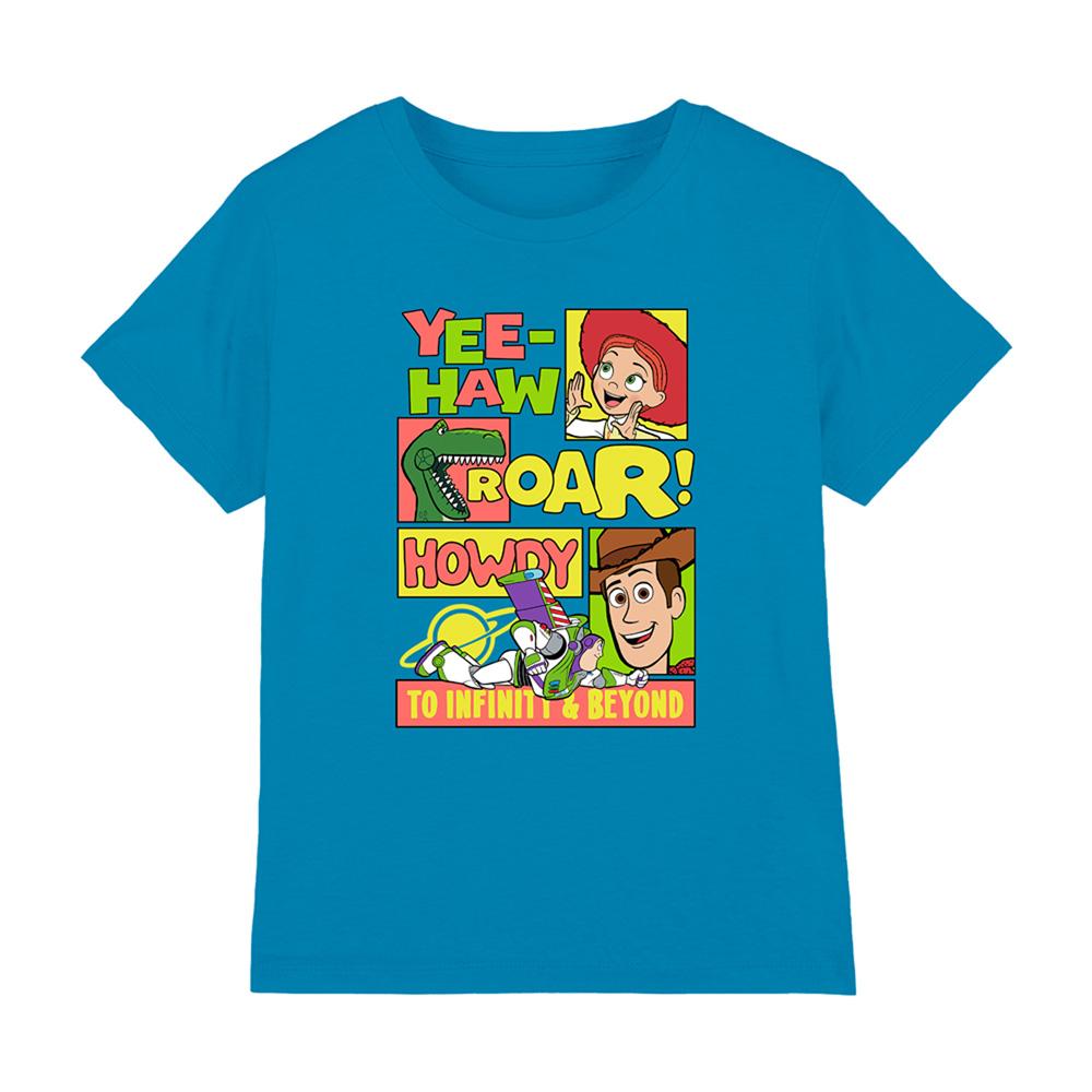 Turquoise - Front - Toy Story Childrens-Kids Comic Collage T-Shirt