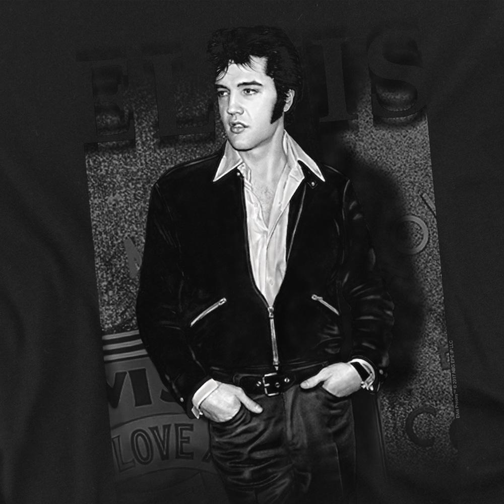 Black - Side - Elvis Presley Unisex Adult Just Cool T-Shirt