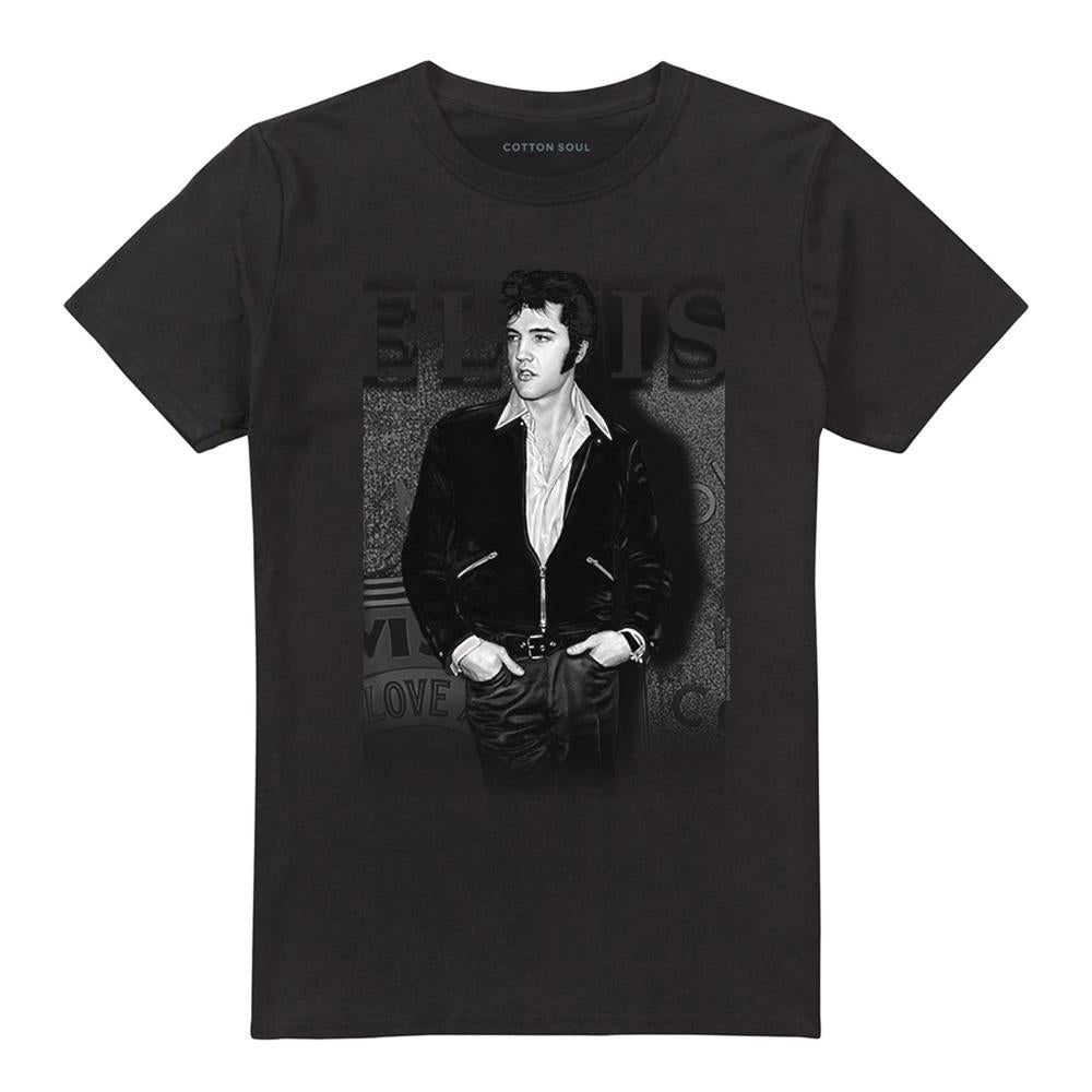 Black - Front - Elvis Presley Unisex Adult Just Cool T-Shirt