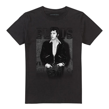 Black - Front - Elvis Presley Unisex Adult Just Cool T-Shirt