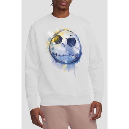 White - Back - The Nightmare Before Christmas Unisex Adult Jack Skellington Painted Sweatshirt
