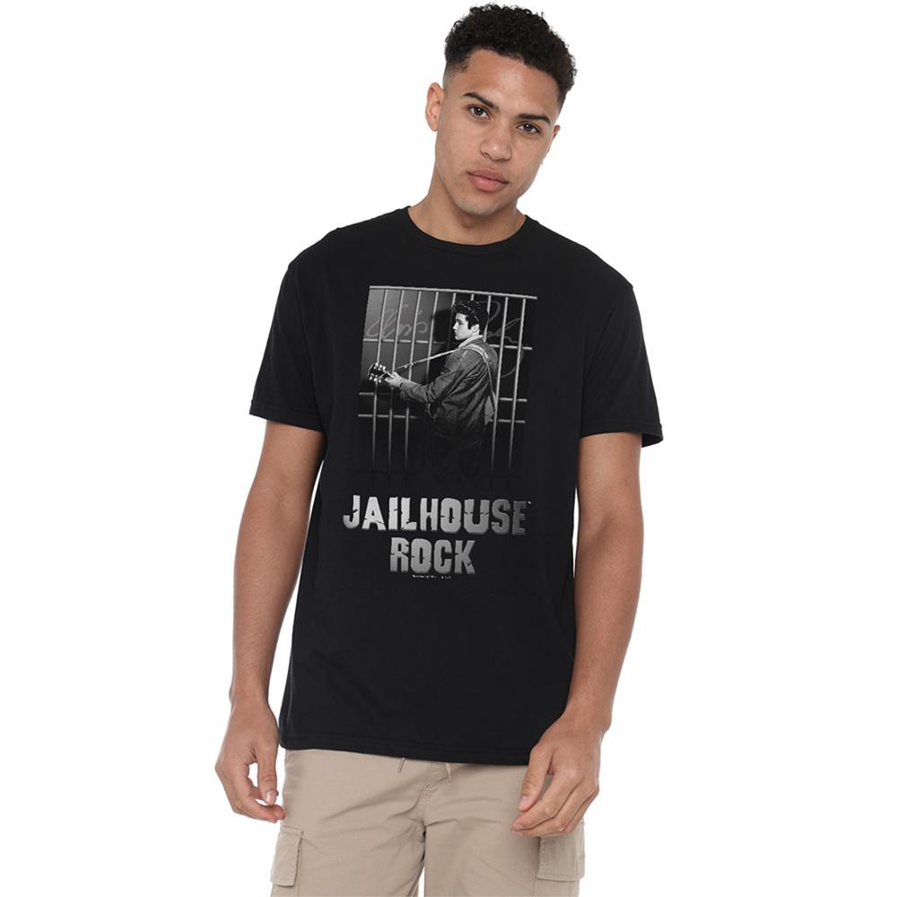 Black - Back - Elvis Presley Unisex Adult Jailhouse Rock T-Shirt