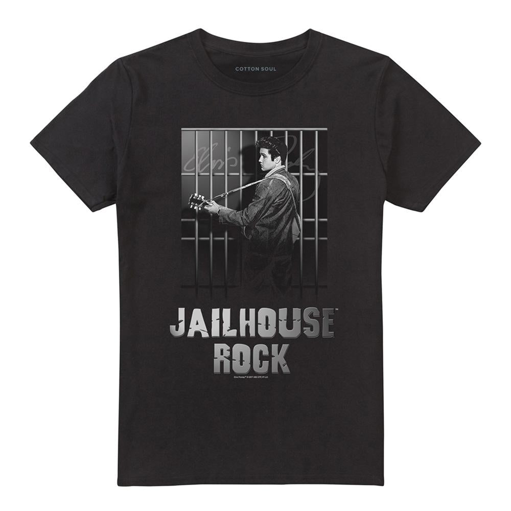 Black - Front - Elvis Presley Unisex Adult Jailhouse Rock T-Shirt