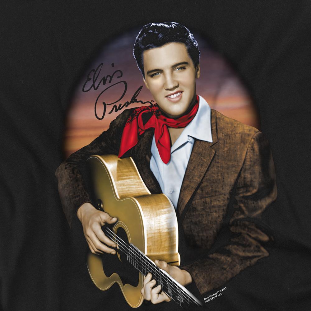 Black - Side - Elvis Presley Unisex Adult Red Scarf 2 T-Shirt