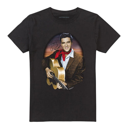 Black - Front - Elvis Presley Unisex Adult Red Scarf 2 T-Shirt
