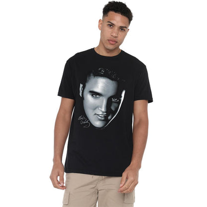 Black - Back - Elvis Presley Unisex Adult Big Face T-Shirt