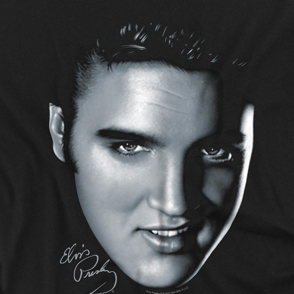 Black - Side - Elvis Presley Unisex Adult Big Face T-Shirt