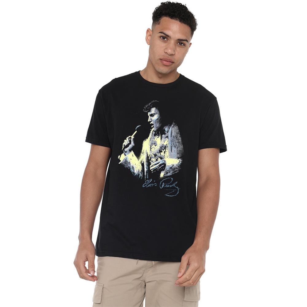 Black - Back - Elvis Presley Unisex Adult King Painted T-Shirt