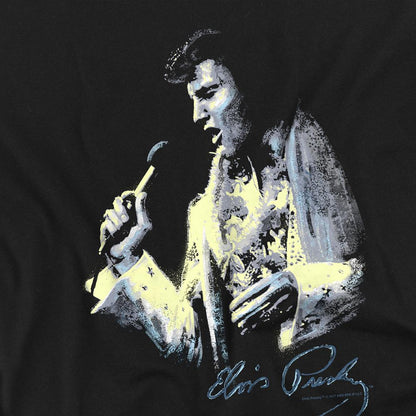 Black - Side - Elvis Presley Unisex Adult King Painted T-Shirt