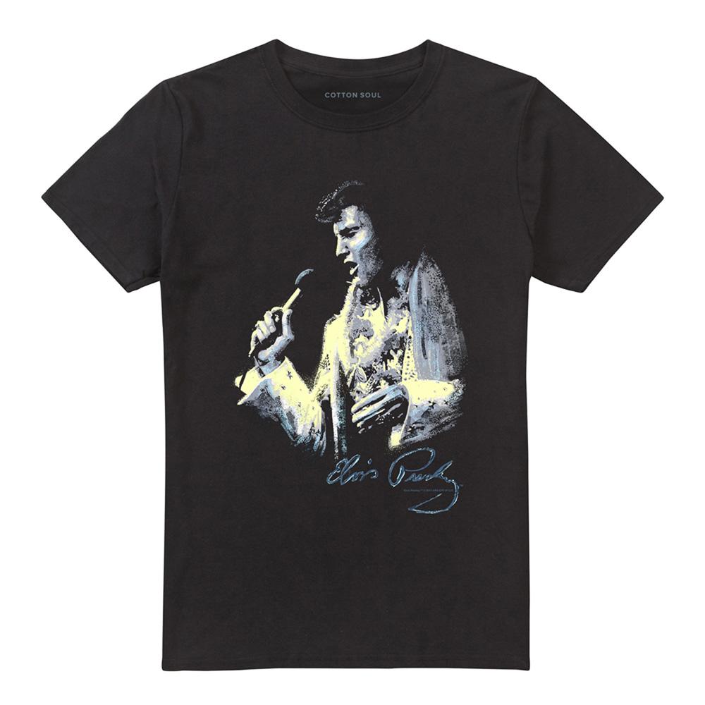 Black - Front - Elvis Presley Unisex Adult King Painted T-Shirt