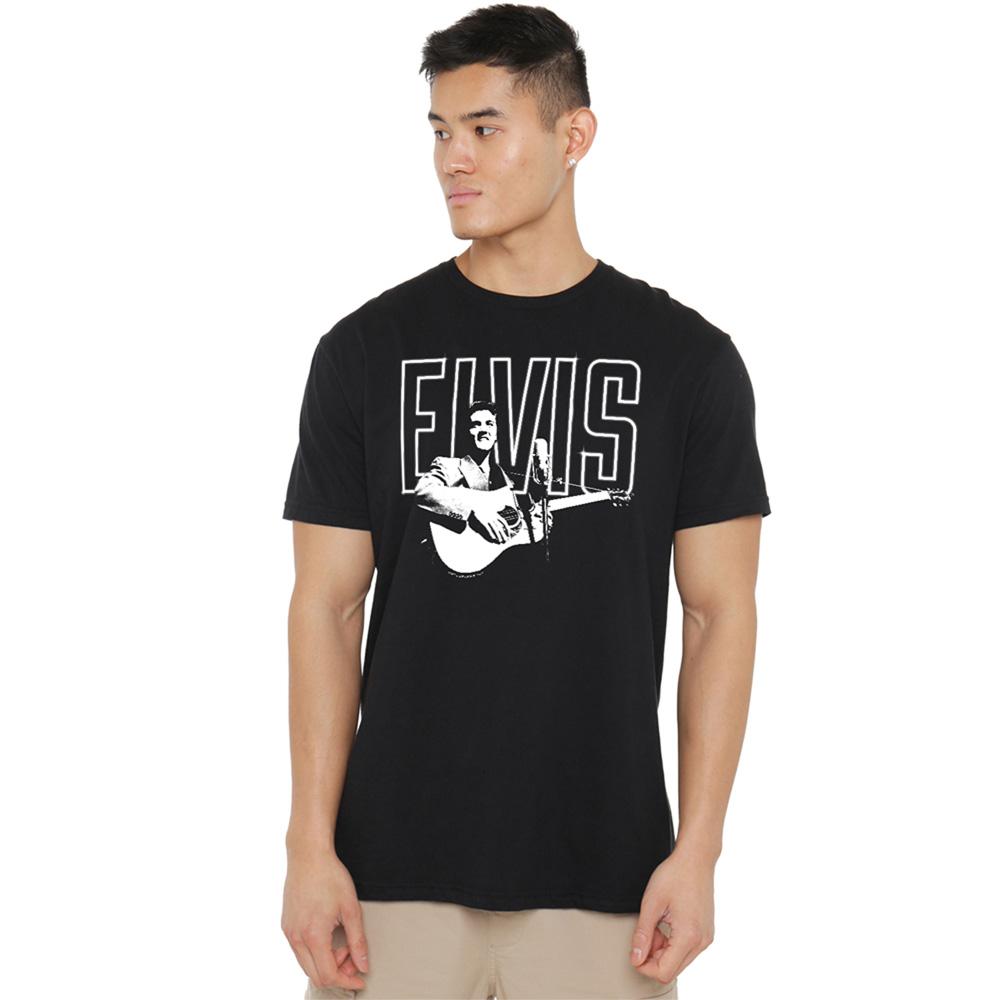 Black - Back - Elvis Presley Unisex Adult Glow T-Shirt