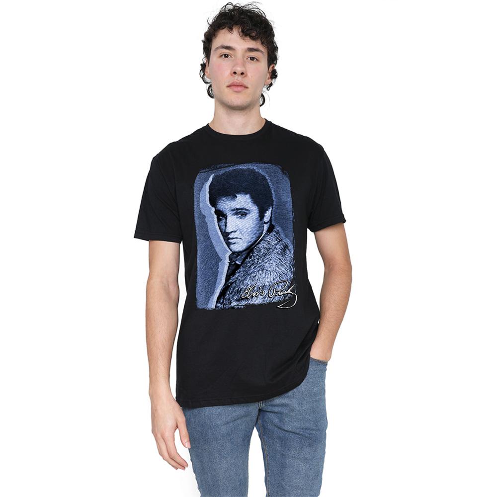 Black - Back - Elvis Presley Unisex Adult Overlay T-Shirt