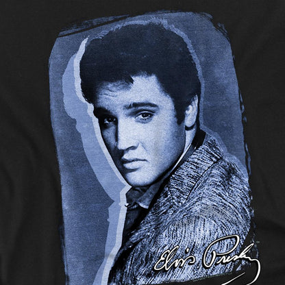 Black - Side - Elvis Presley Unisex Adult Overlay T-Shirt